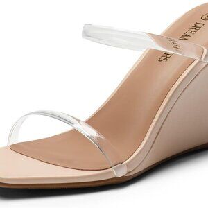 Women's Wedge Sandals Thermoplastic Polyurethane Open Toe Size 6.5